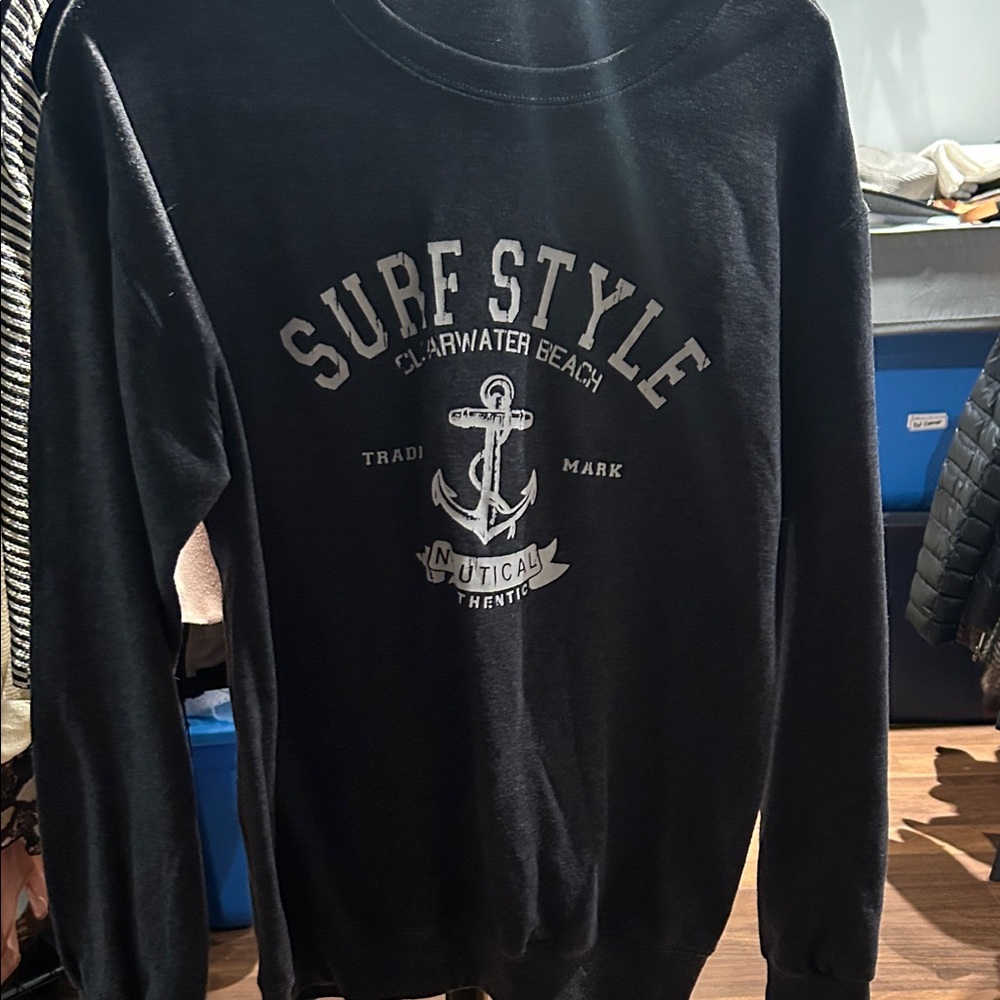Surf Style Charcoal Crewneck Sweater